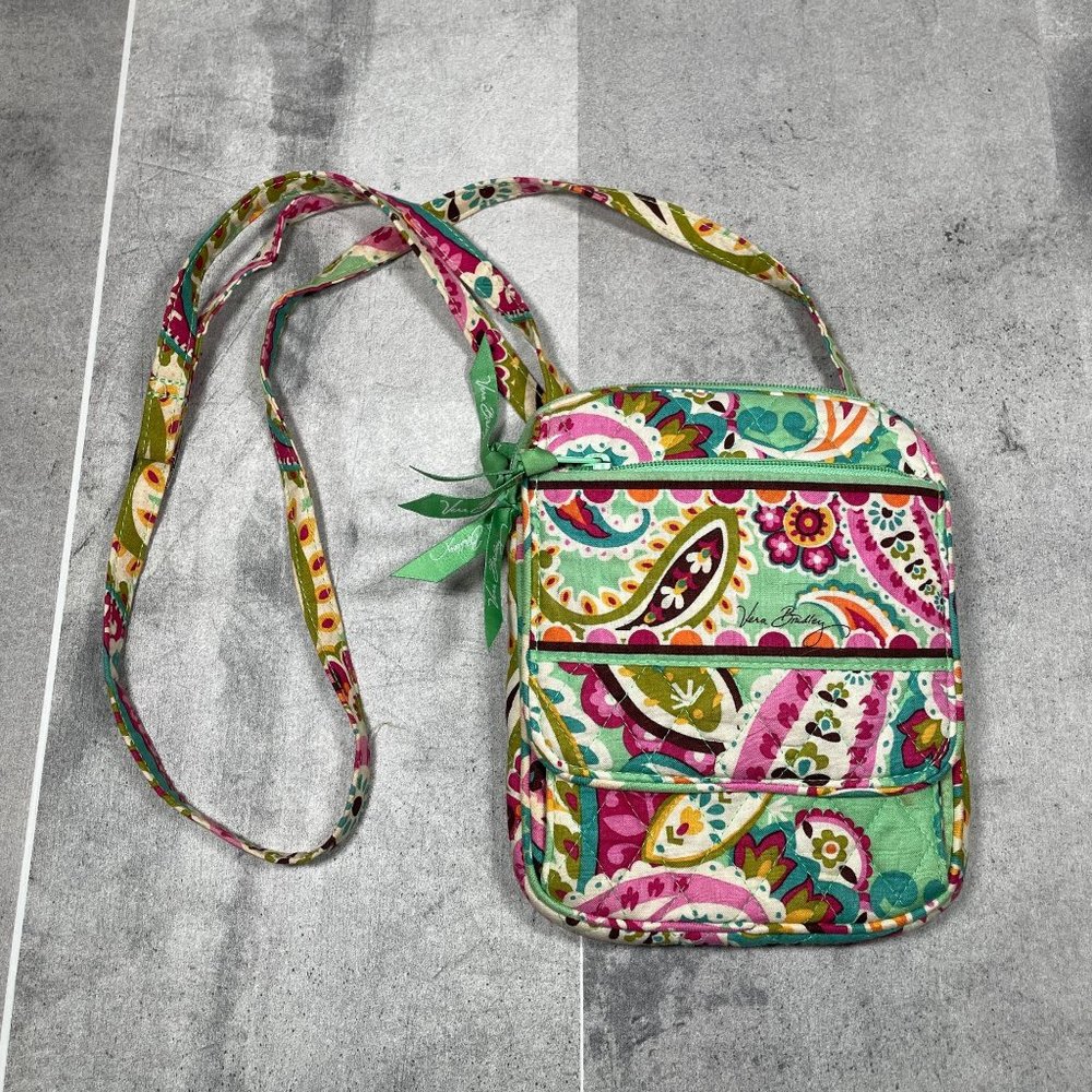 Vera Bradley Tutti Fruity Mini Hipster Crossbody Bag Doodle Daisy Green Blue Boh